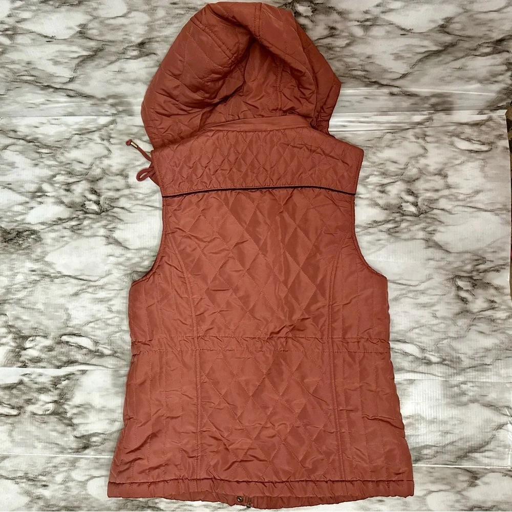 Love Tree Sz M Puffer Draw String Vest Gorpcore Crunchy Cozy Fall Pumpkin Patch